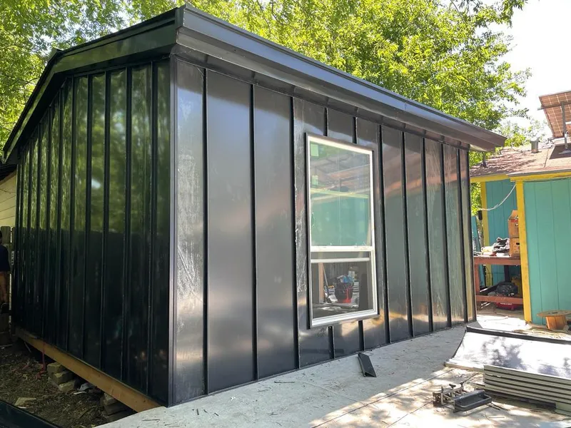 Black standing seam metal wall panels for Metal Roof Installation in Scotia